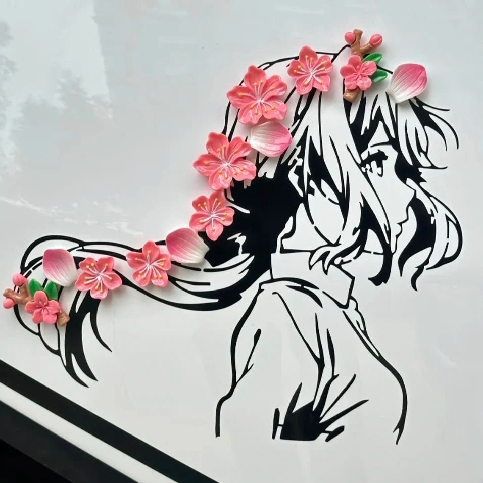 3D Flower Car Sticker Decorative Resin Emblem for Vehicle Body Trunk Trim Accessories