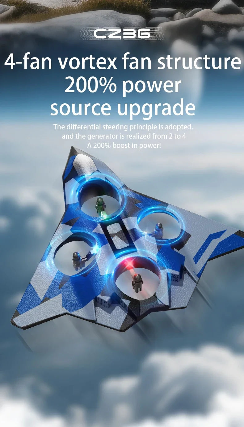 RC Aircraft EPP Foam Stunt Glider Electric Fighter Remote Control Airplane Fall Resistant Plane Toys for Boys Kids CZ01 CZ63