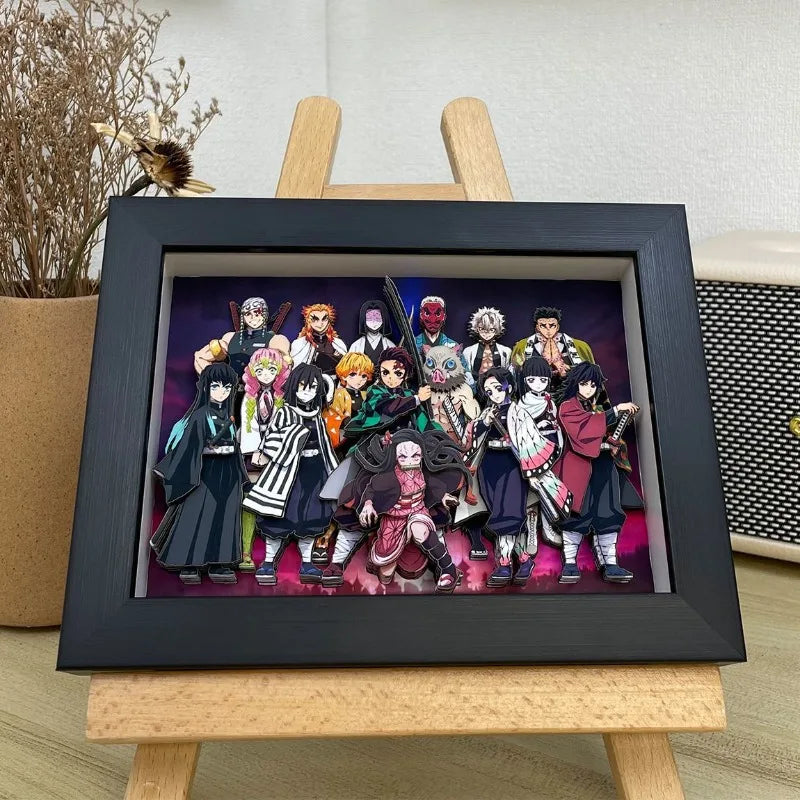 Demon Slayer Infinity Castle Nine Hashira HD 3D Paper Art Tanjiro - Handmade Character Desktop photo frame, Anime Gift for Fans