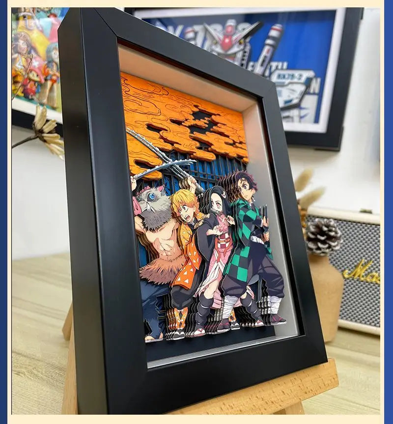 Demon Slayer Infinity Castle Nine Hashira HD 3D Paper Art Tanjiro - Handmade Character Desktop photo frame, Anime Gift for Fans