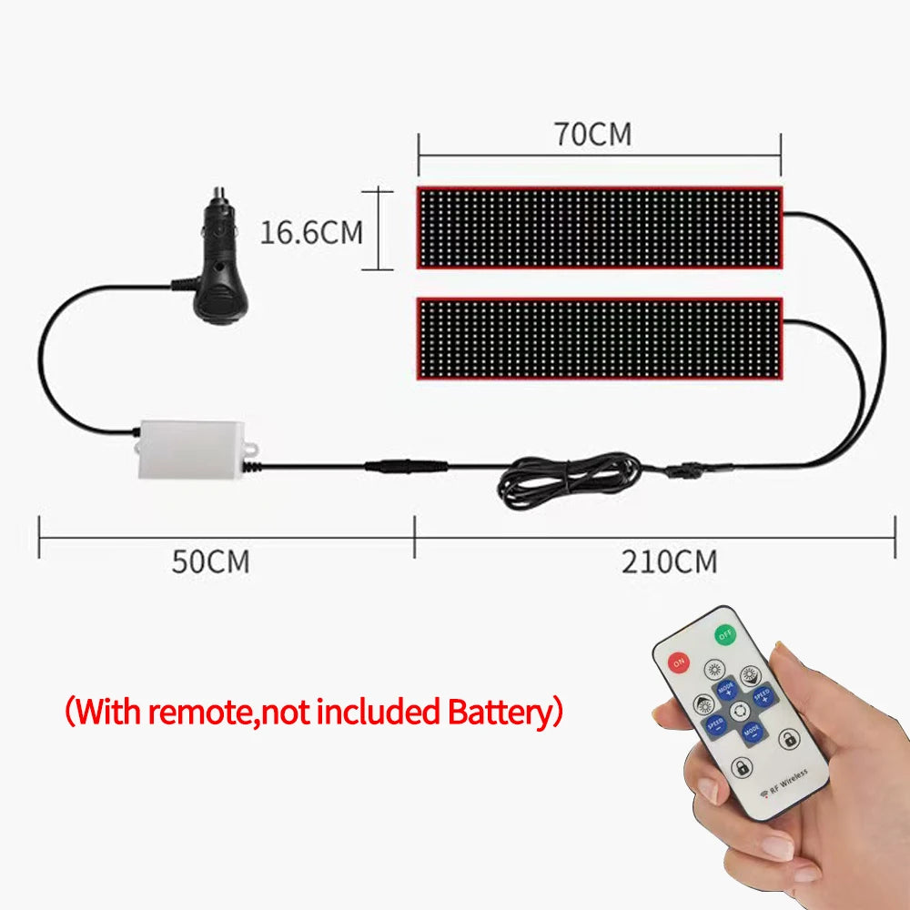 Devil's Eye Truck Windshield Remote Control Flexible Led Eye Animation Display Smart Scrolling Message Eye Soft LED Sign Board