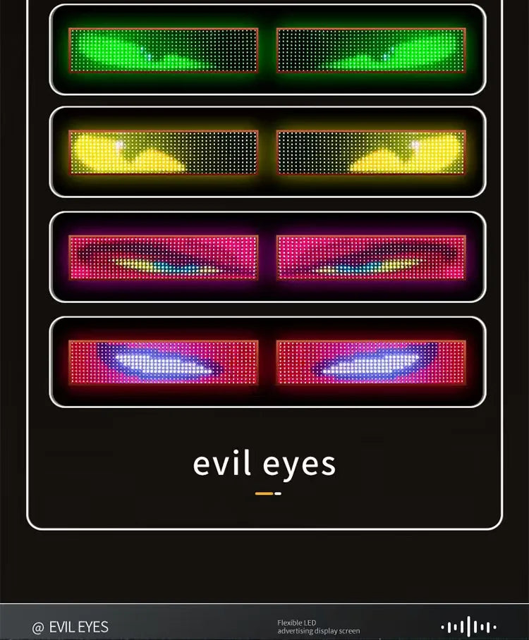 Devil's Eye Truck Windshield Remote Control Flexible Led Eye Animation Display Smart Scrolling Message Eye Soft LED Sign Board