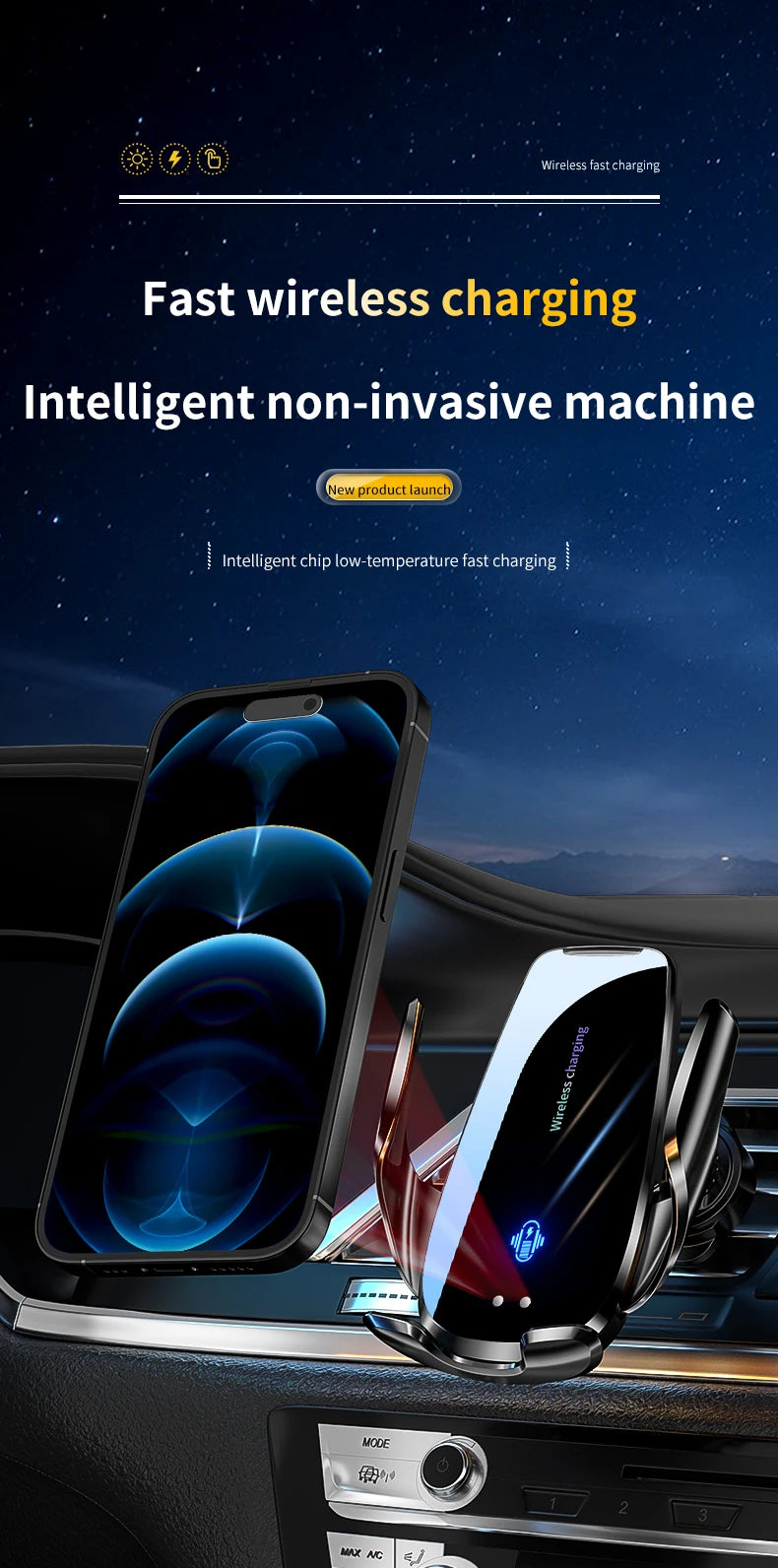 30W Car Wireless Charger Automatic Car Phone Holder Infrared Induction for iPhone 14 13 12 Xiaomi Samsung Fast Charging Station