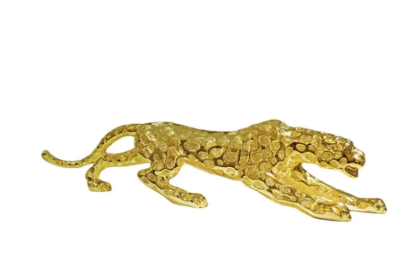 Fortune Leopard Statue Large Animal Sculpture Resin Craft Home Office Decor Living Room TV Cabinet Wealth Symbol Gift