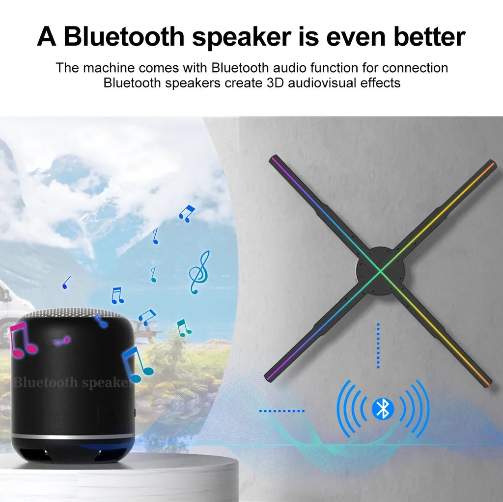 3D Hologram Fan LED Illuminated Sign Holiday Advertising Lights WIFI Remote Control Display Image Video Hologram Projecter
