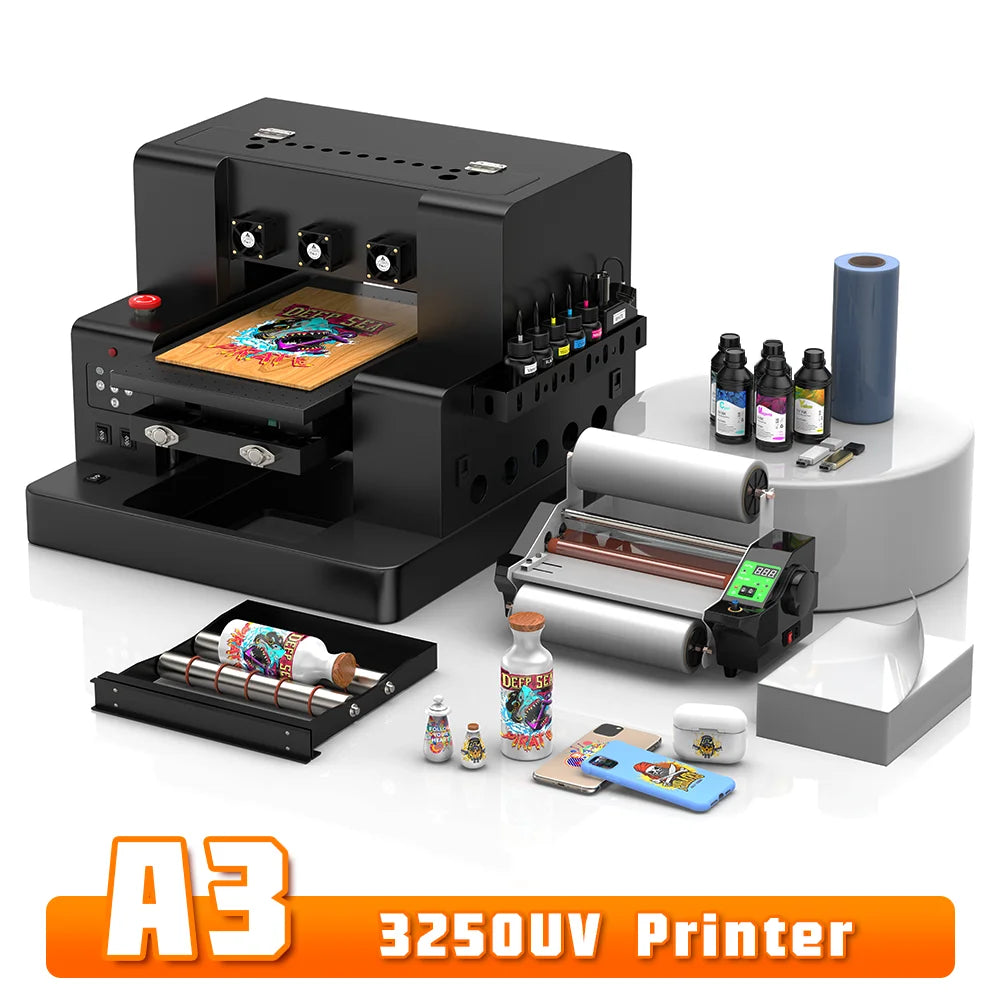 A3 UV Printer L805 UV Flatbed Printing Machine A3 UV DTF Sticker Printer For Bottle Wood Pen Metal A4 UV Sticker Printer