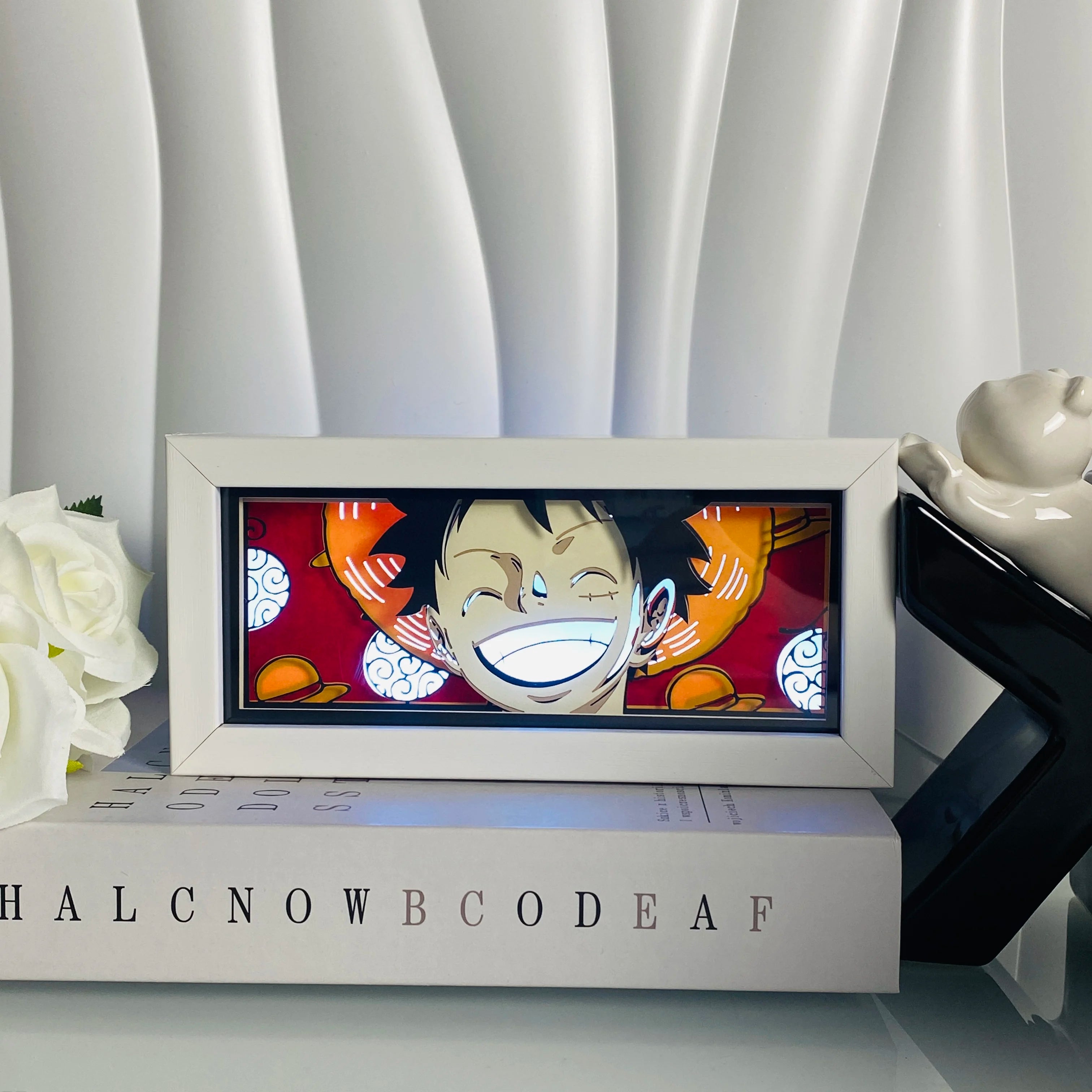 Anime Light Box Led Strip Lights Anime Eyes Shadow Box Picture Frame 3D Paper Carving Usb Table Lamp Mood Light Room Decor Gift