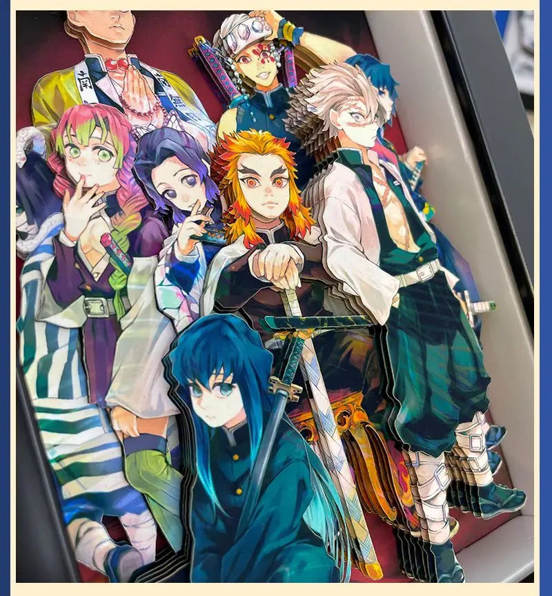 Demon Slayer Infinity Castle Nine Hashira HD 3D Paper Art Tanjiro - Handmade Character Desktop photo frame, Anime Gift for Fans