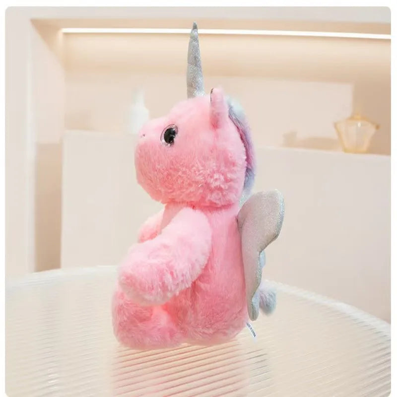 25cm simulated luminous unicorn plush toy filled with plush toys, figurine dolls, cartoon anime cute gifts, children's fun dolls