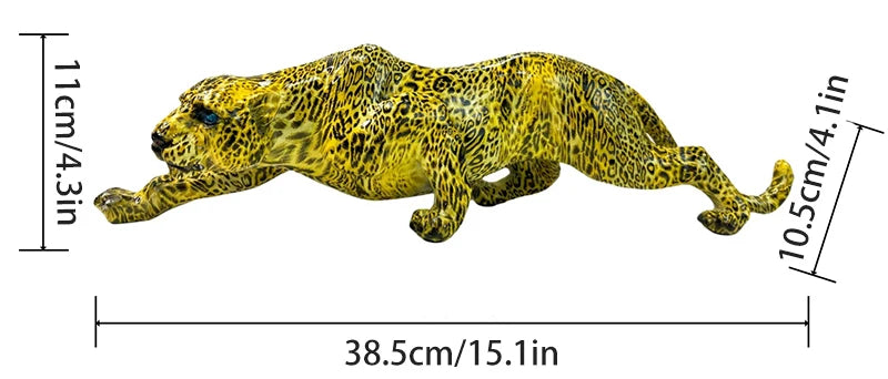 Resin Cheetah Fiugrine Modern Creative Leopard Decorative Sculpture Panther Statue Home Bar Living Room Study Room Decor Gift