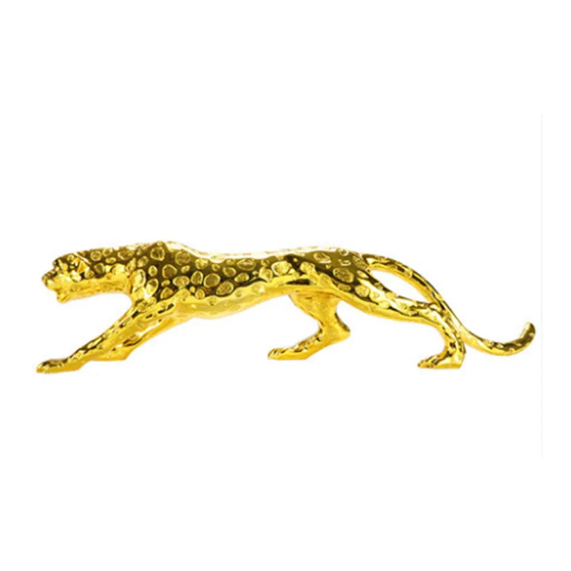 Fortune Leopard Statue Large Animal Sculpture Resin Craft Home Office Decor Living Room TV Cabinet Wealth Symbol Gift