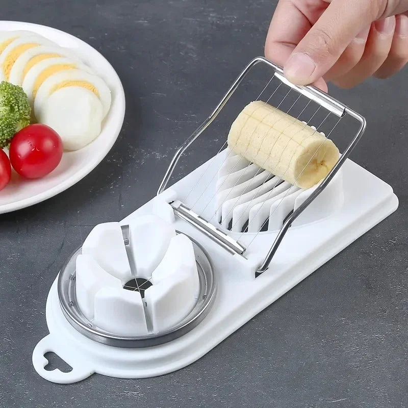 Multifunctional Egg Cutter Stainless Steel Egg Slicer Sectioner Cutter Mold Flower-Shape Luncheon Meat Cutter Kitchen Gadgets