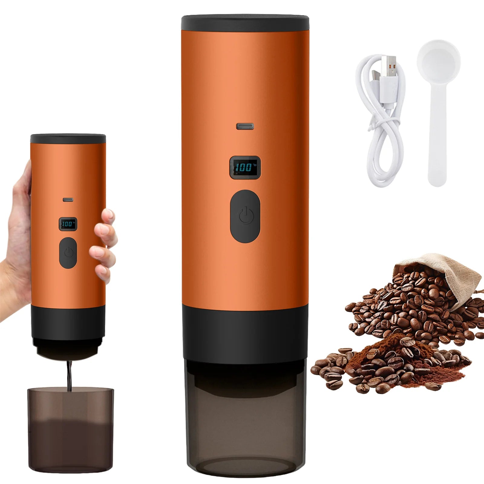 Portable 3-in-1 Coffee Maker, 20Bar USB Espresso Machine for Travel Car Home, Fast Heating Compact Design