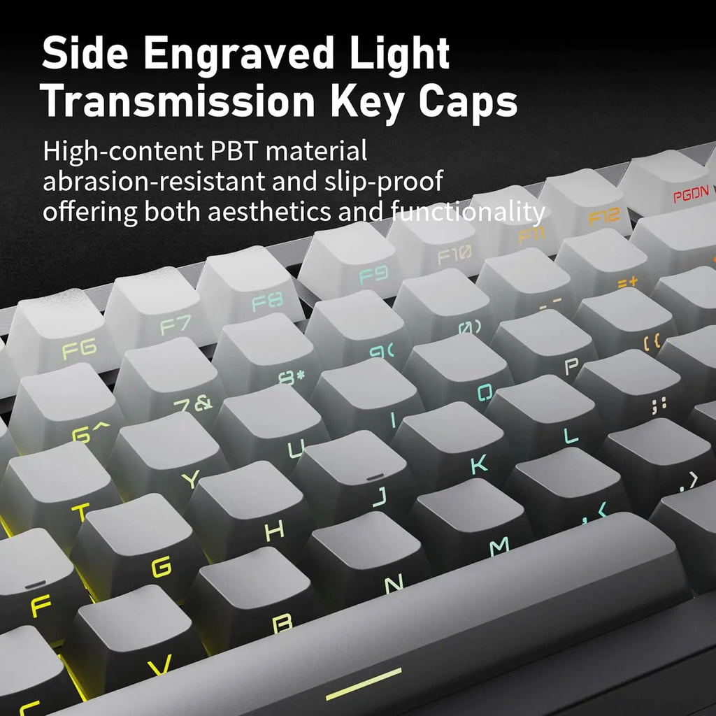 ZORNHER ZH870 Wireless Mechanical Keyboard 80% Black Custom Creamy Sound Keyboard Gaming  Lighted Up Black Topographic Keycap