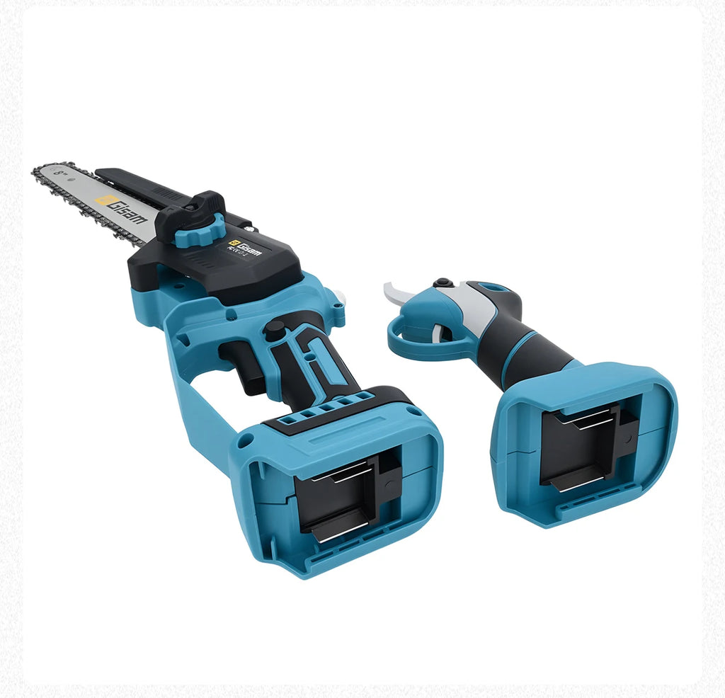 Gisam 4 in 1 Brushless High Branch Saw Chainsaw & Pruning Shears Garden Tool With Telescoping Pole For Makita 18v Battery Pin