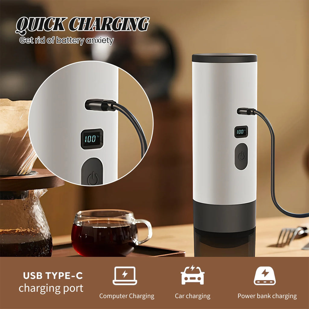 Portable 3-in-1 Coffee Maker, 20Bar USB Espresso Machine for Travel Car Home, Fast Heating Compact Design