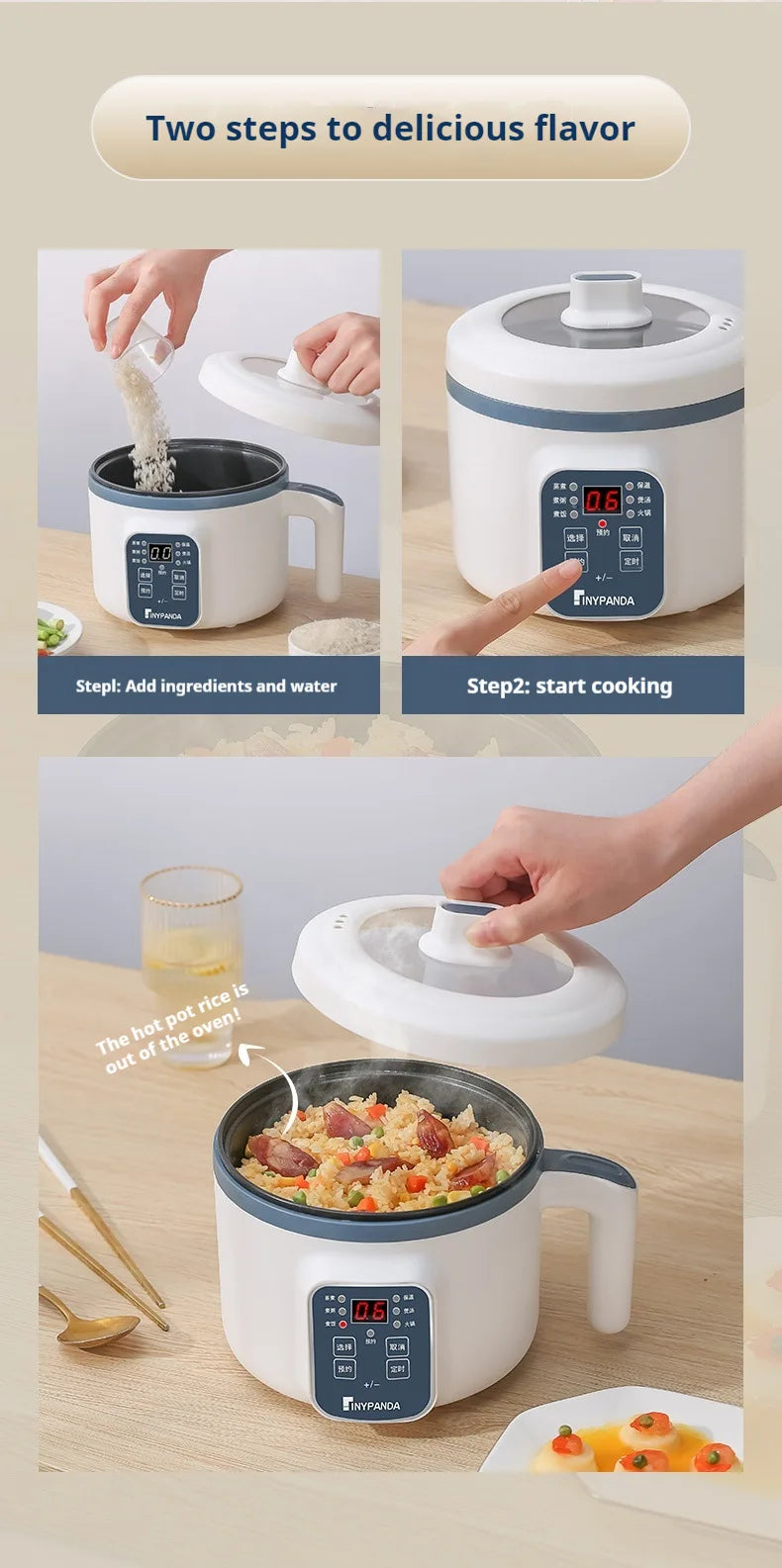 Mini Electric Rice Cooker Single Double Layer  Intelligent Automatic Home Kitchen Cooker 1-2 People MultiCooker Steamed Rice Pot