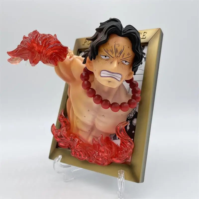 One Pieces King Sabo Ace Luffys Three Brothers Large Photo Frame Ornament Statue Handmade Model Ornament Toys Birthday Kids Gift