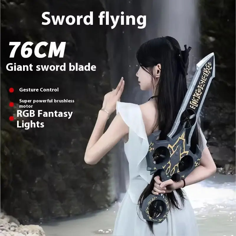 73cm RC Sword Toy with Gesture Sensing Remote Control Foam Flying Vehicle Cool Children's Play Tool Remote Control Flying Sword