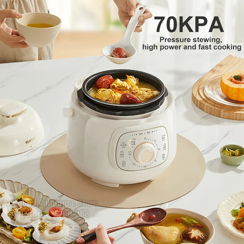 SUPOR Electric Pressure Cooker 1.8L Rice Cooker 70KPA Multifunctional 220V Household Kitchen Appliance For Dormitory Office