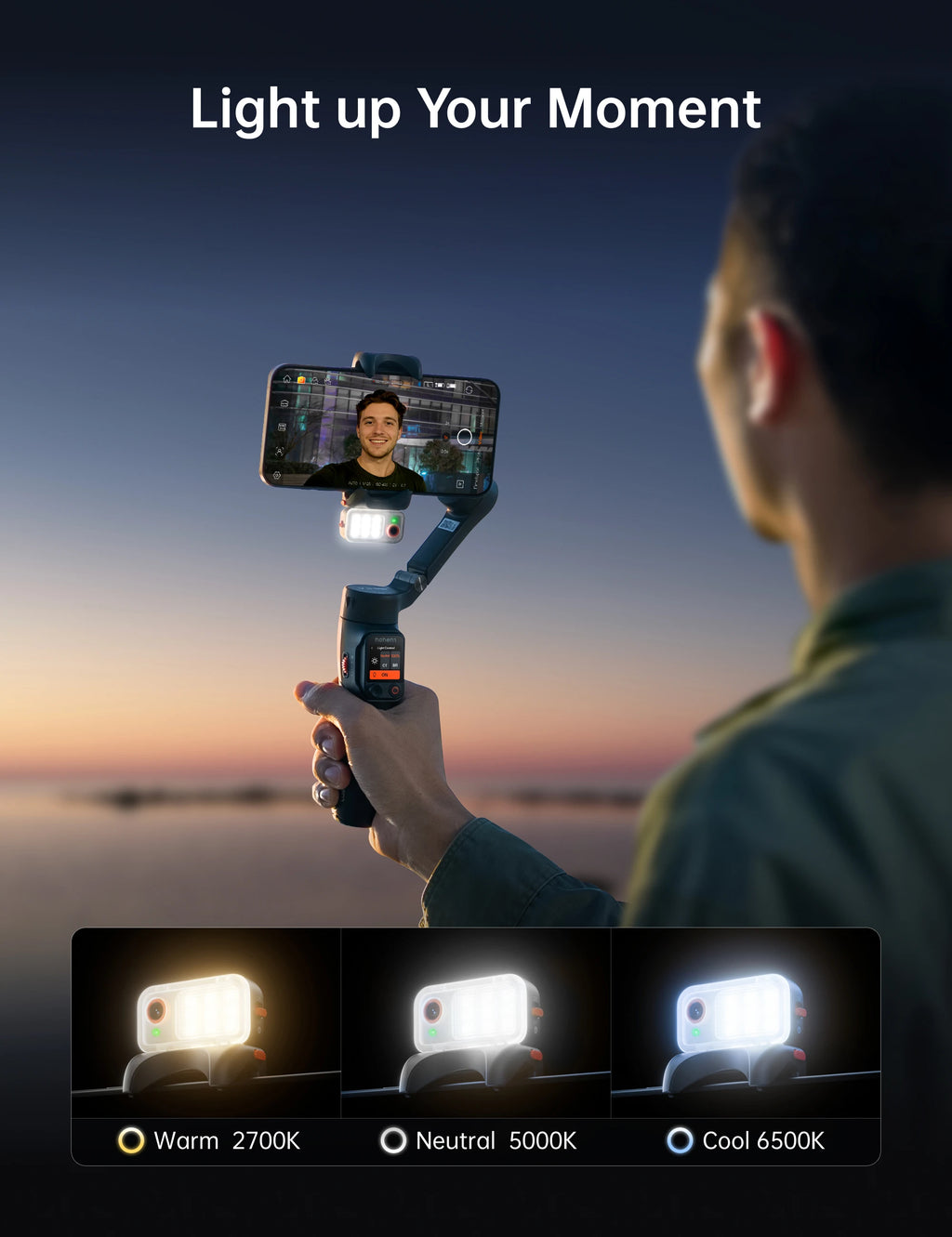 Hohem iSteady V3 Ultra Gimbal Stabilizer for iPhone with AI Auto Tracking Detachable Touchscreen Remote Phone Gimbal