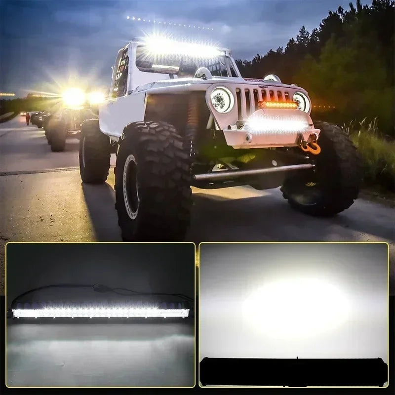 4/7/9/12/17/20 Inches Led Lightbar Vehicle 12V Work Light Bar Spotlight Boat Barra Led Driving Truck ATV SUV 4x4 Long Range