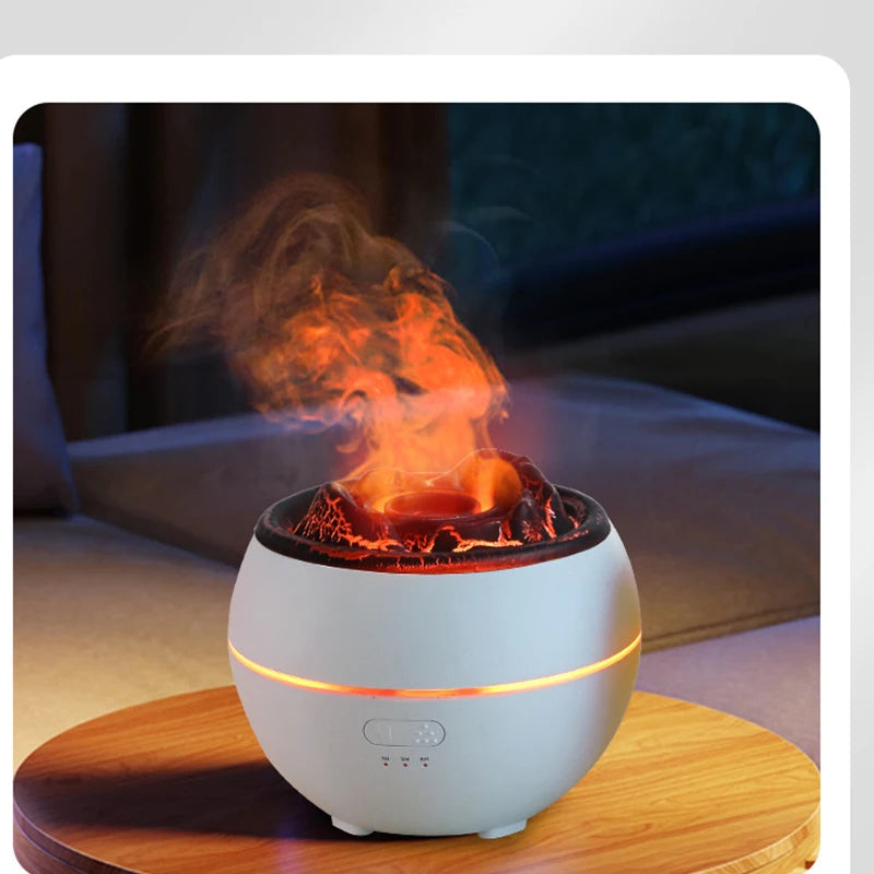 Essential Diffuser Volcano Fire Flame Aromatherapy Diffuser 360ml Ultrasonic Cool Mist Humidifier Aroma Diffuser For Home Room