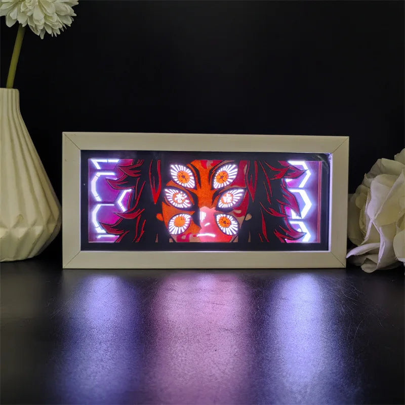 Demon Slayer 3D Anime Light Box Lamp Acrylic Peripherals Cartoon Bedroom Multiple Colors RGB with Remote Party Supplies Toy Gift