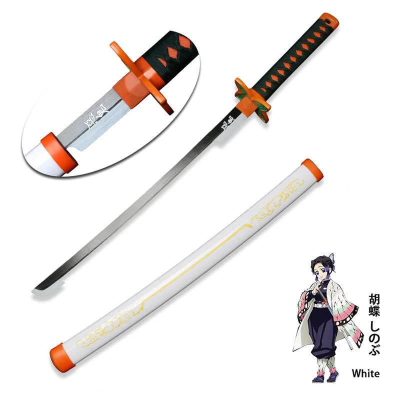 Demon Slayer Katana 104cm Giyuu Blue Role-playing Weapons Props with Sword Holder and Belt 1: 1 Replica  Japanese Samurai Sword