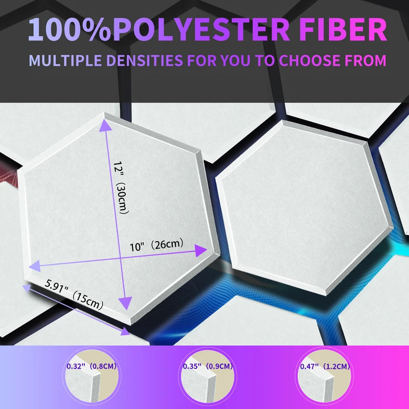 TOUO Sound Absorbing Panel 6 Pcs High-Density Material Home Accessories Noise Insulation For Walls Drum Room Acoustic Treatment