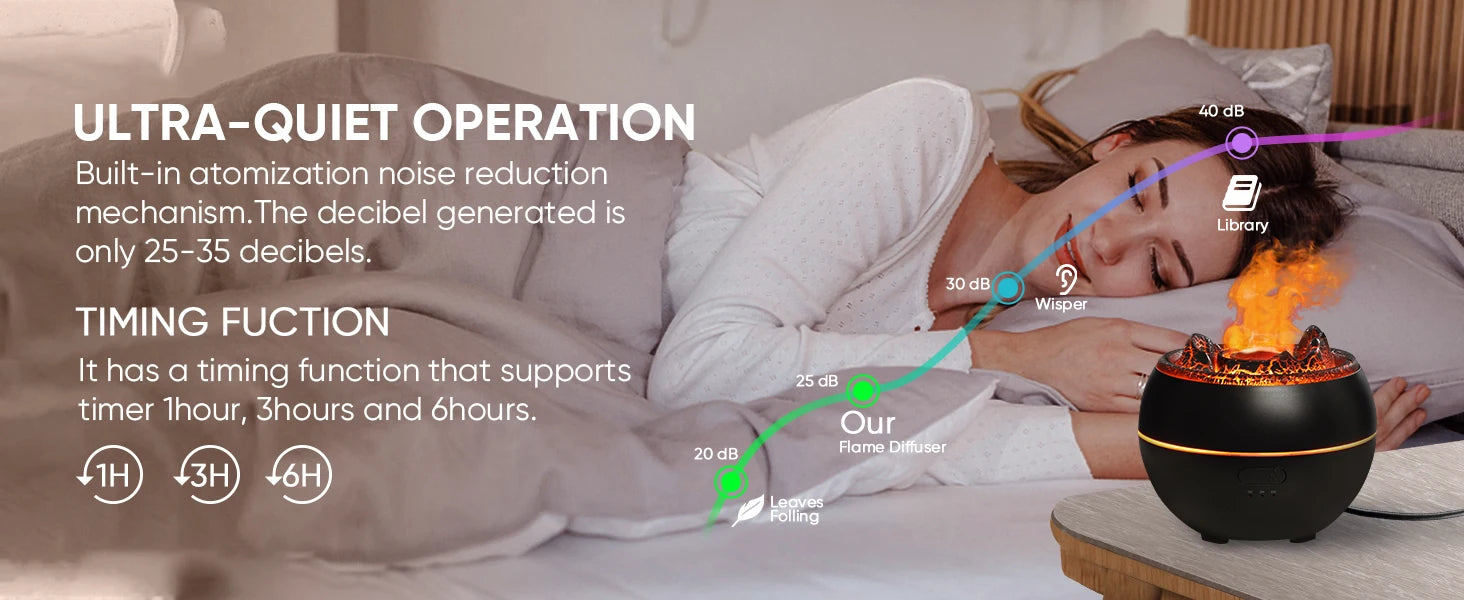 Essential Diffuser Volcano Fire Flame Aromatherapy Diffuser 360ml Ultrasonic Cool Mist Humidifier Aroma Diffuser For Home Room