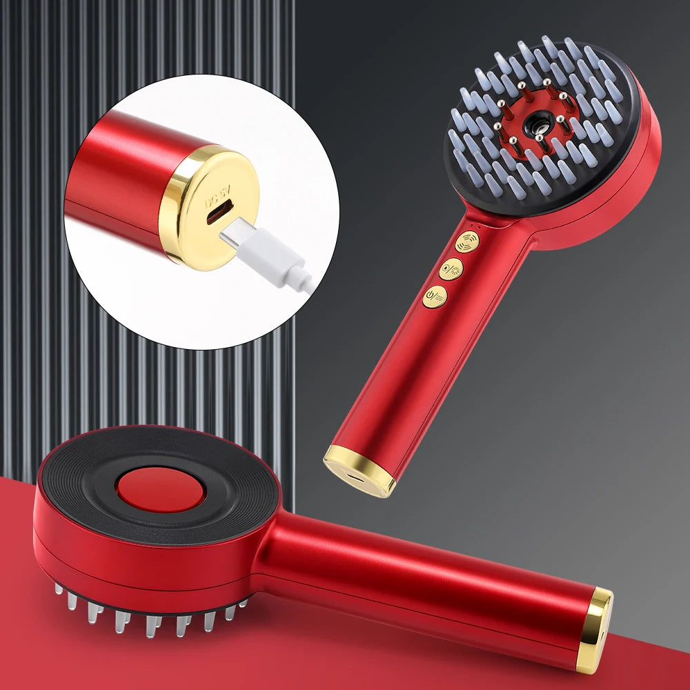 3 Modes Electric Massage Comb Portable Red Light Laser Comb for Hair Follicle Hair Follicles On The Head Essence Oil Applicator