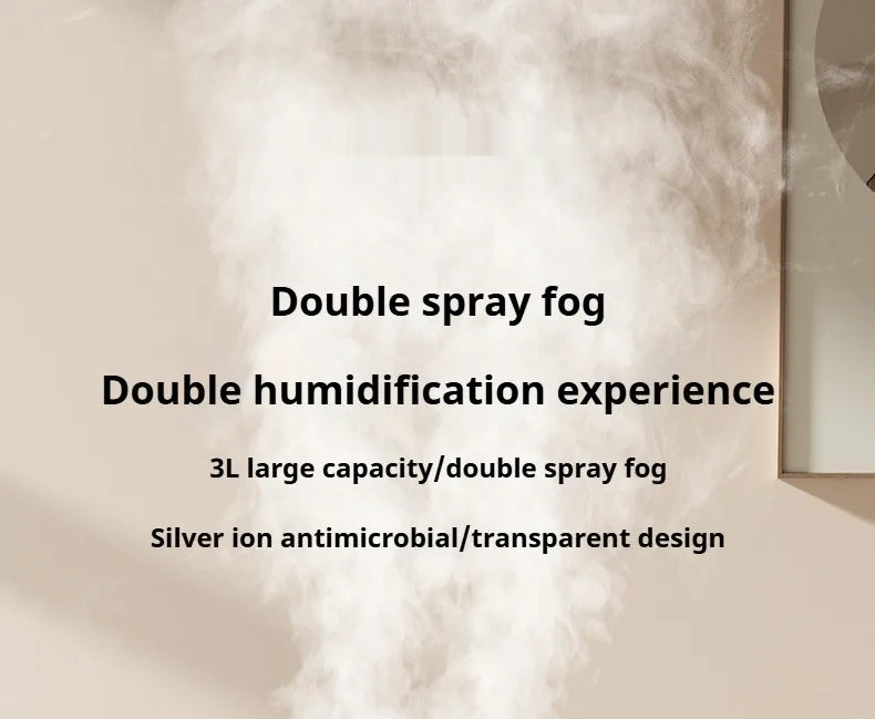 MSS 2-in-1 Air Purifier Cool Mist Humidifier - Double Nozzle & Night Light, Ideal for Bedroom, Living Room & Office Desktop
