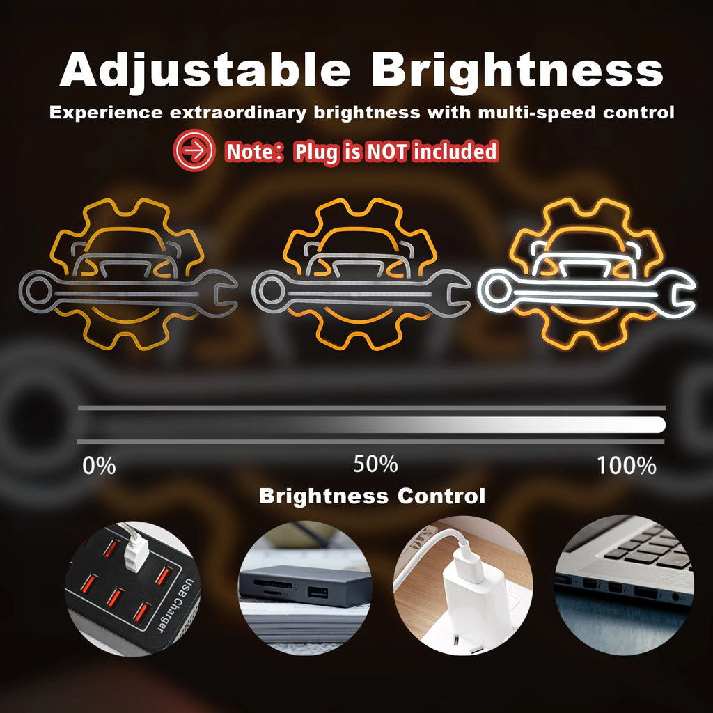 Check Engine Neon Sign Led Light Auto Room Garage Repair Shop Wall Decor Bar Party Club Luminous Atmosphere Lamp USB Power