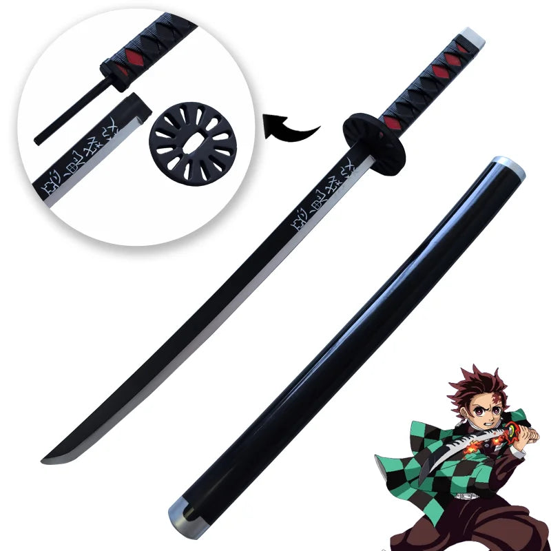 Demon Slayer Katana Original Assembled Anime Sword Cosplay Props Orange  Tomioka Giyuu Kamado Tanjirou  Swords 72cm