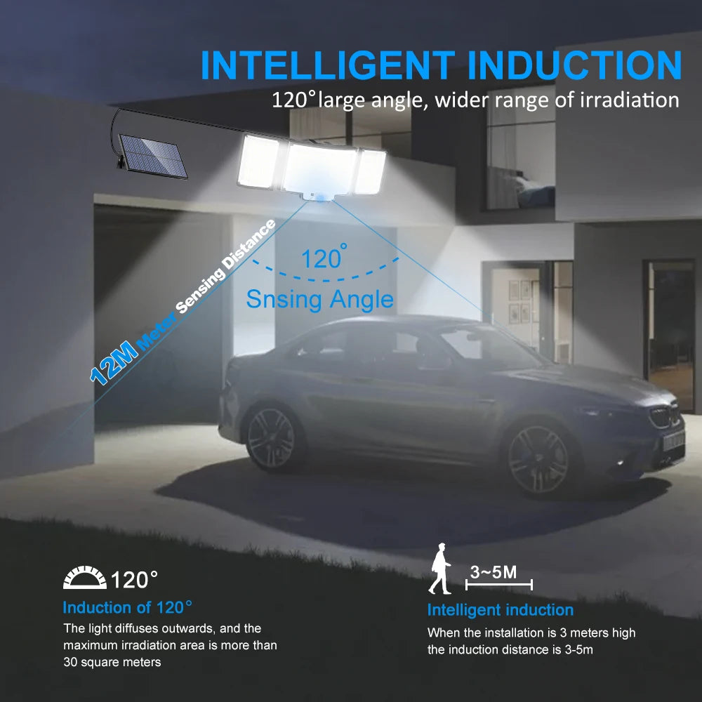 New 366LED Solar Outdoor Lights Solar Powered Security Light Motion Sensor 234LED Wall Light IP65 Waterproof Garden