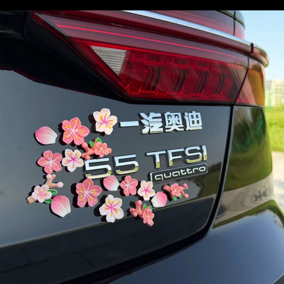 3D Flower Car Sticker Decorative Resin Emblem for Vehicle Body Trunk Trim Accessories