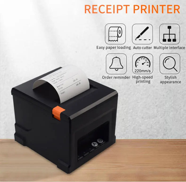 HZTZ 80mm Thermal Receipt Printer HZ-8360 Automatic Cutter Restaurant Kitchen POS Printer USB LAN Bluetooth