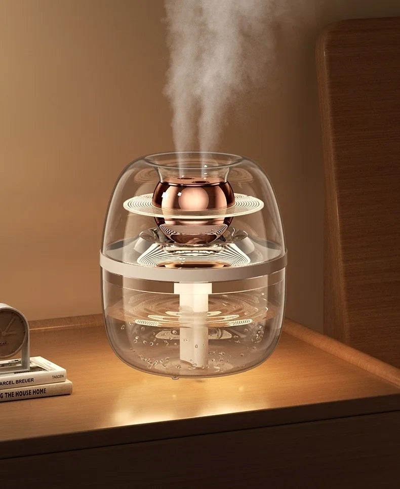 MSS 2-in-1 Air Purifier Cool Mist Humidifier - Double Nozzle & Night Light, Ideal for Bedroom, Living Room & Office Desktop