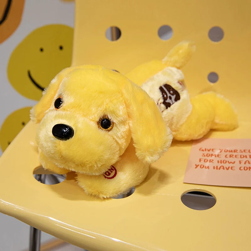 Creative Lie Dog Toy Luminous Pillow Soft Stuffed Plush Glowing Colorful Stars Cushion Led Light Toys Gift