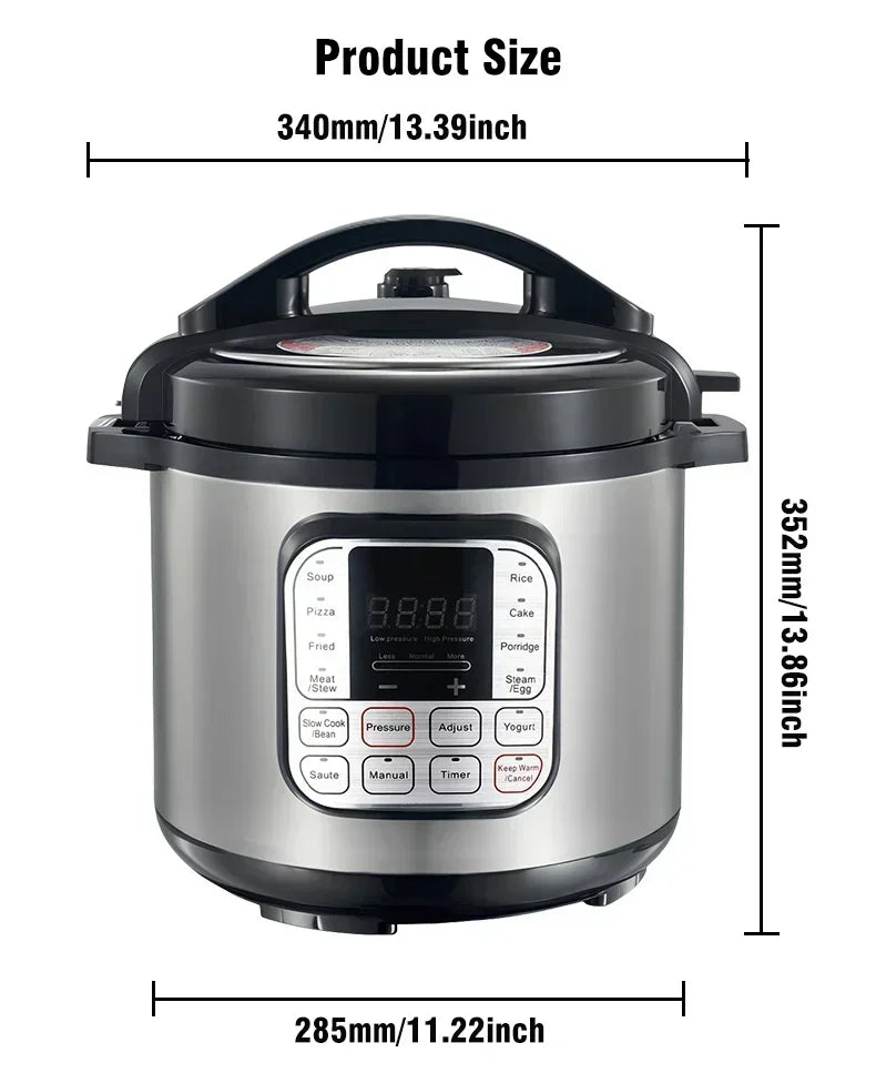 6L Multi-function Electric Pressure Cooker 220V Soup Porridge Meal Warmer Kitchen Stainless Steel Multicooker Rice Cooker