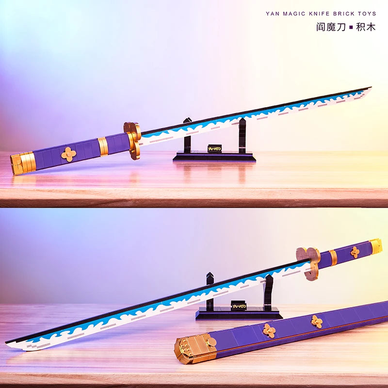 Demon Slayer OneMOC Piece Katana Luminous Sword Building Blocks Diy Model Educational Toy Assembly Weapon Toy Brick for Children