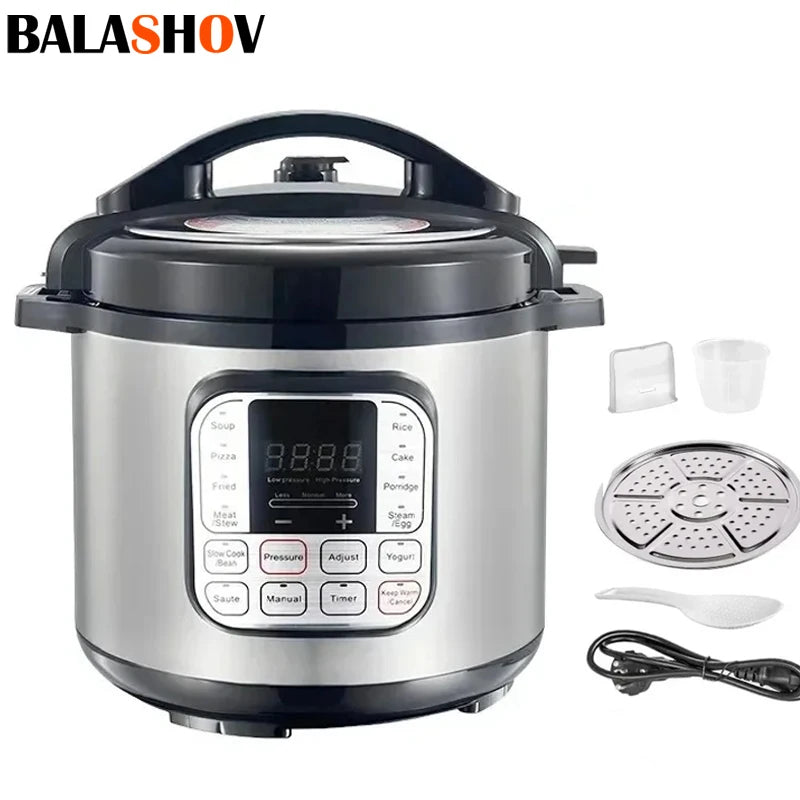 6L Multi-function Electric Pressure Cooker 220V Soup Porridge Meal Warmer Kitchen Stainless Steel Multicooker Rice Cooker