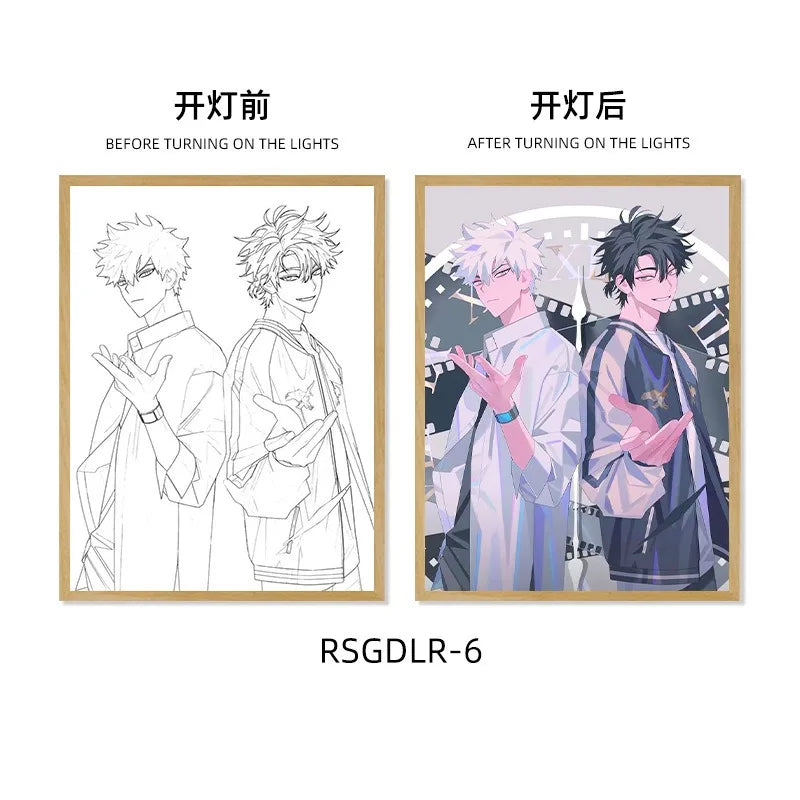 Link Click LED Light Box Painting Picture Frame Charles Lucas Jo  Anime peripherals Night Light Decoration Photo Frame Gift