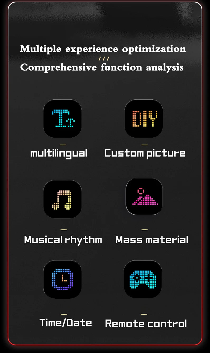 Car LED Matrix Pixel Panel DIY RGB Lighting Graffiti Scrolling Text Board Windshield Advertising Screen Bluetooth APP Control