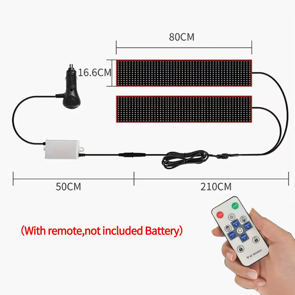 Devil's Eye Truck Windshield Remote Control Flexible Led Eye Animation Display Smart Scrolling Message Eye Soft LED Sign Board