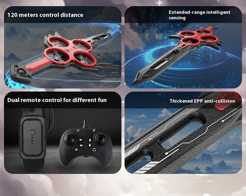 Hand-Gesture Controlled Flying Sword Toy Drone Sword Shaped Remote Control Rc Airplane For Kids Adults 360° Flip Durable Boy toy