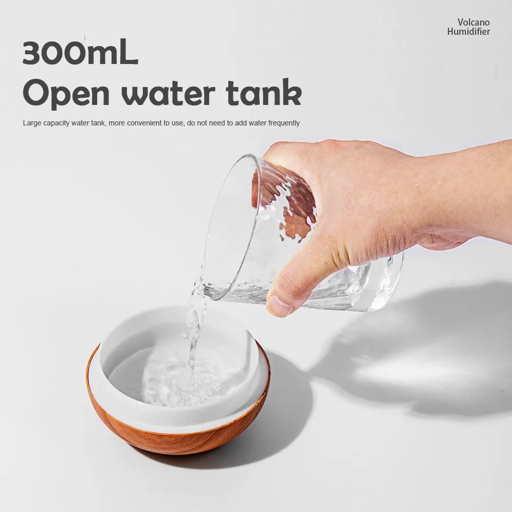 Volcano Air Humidifier Snow Mountain Essential Oils Diffuser Large Capacity Water Tank USB Aroma Diffuser Colorful Night Lights