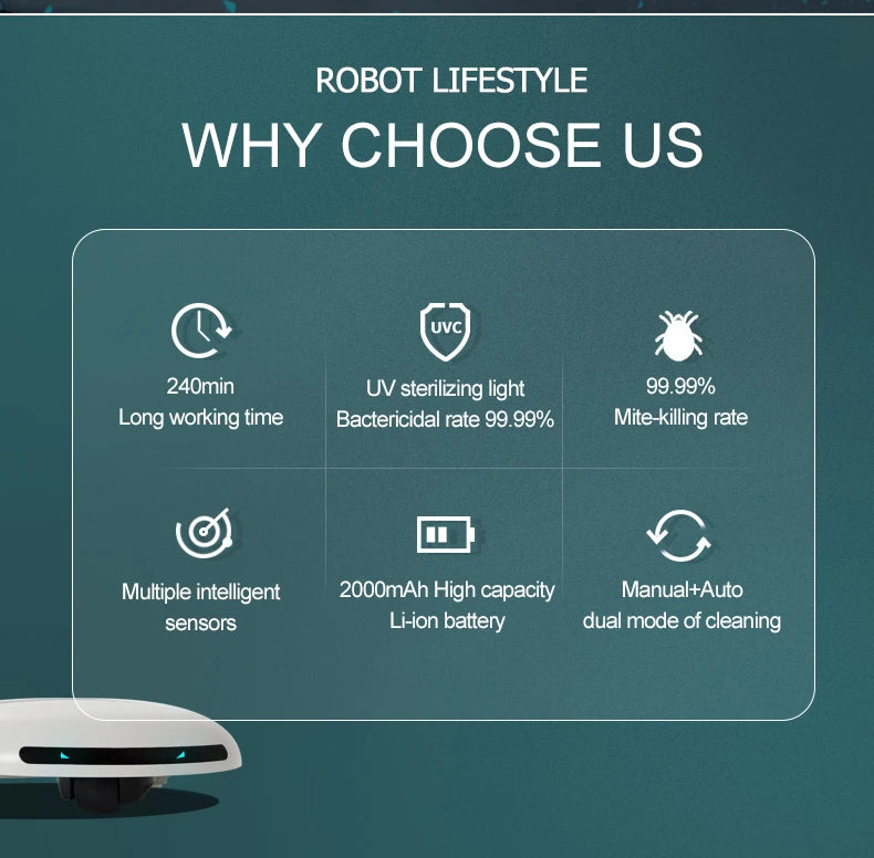 Bed Mites Removal Vacuum Cleaner UV Killer Remover Bed Cleaner Robot Powerful