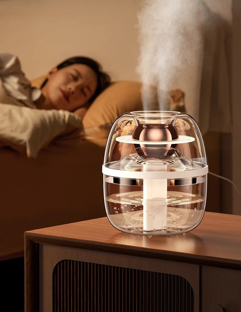 MSS 2-in-1 Air Purifier Cool Mist Humidifier - Double Nozzle & Night Light, Ideal for Bedroom, Living Room & Office Desktop